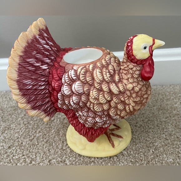 NIB PartyLite Ceramic Turkey Candle Holder Thanksgiving Taper OR Tea light HTF! - Picture 4 of 8
